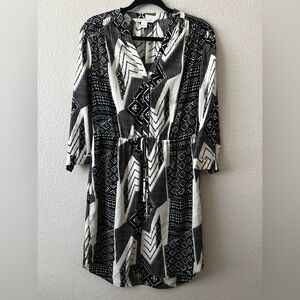 Diane Von Furstenberg Monochrome Patterned Dress